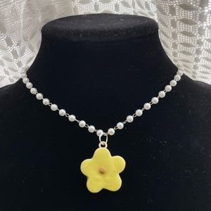 Handmade Beaded Flower Necklace